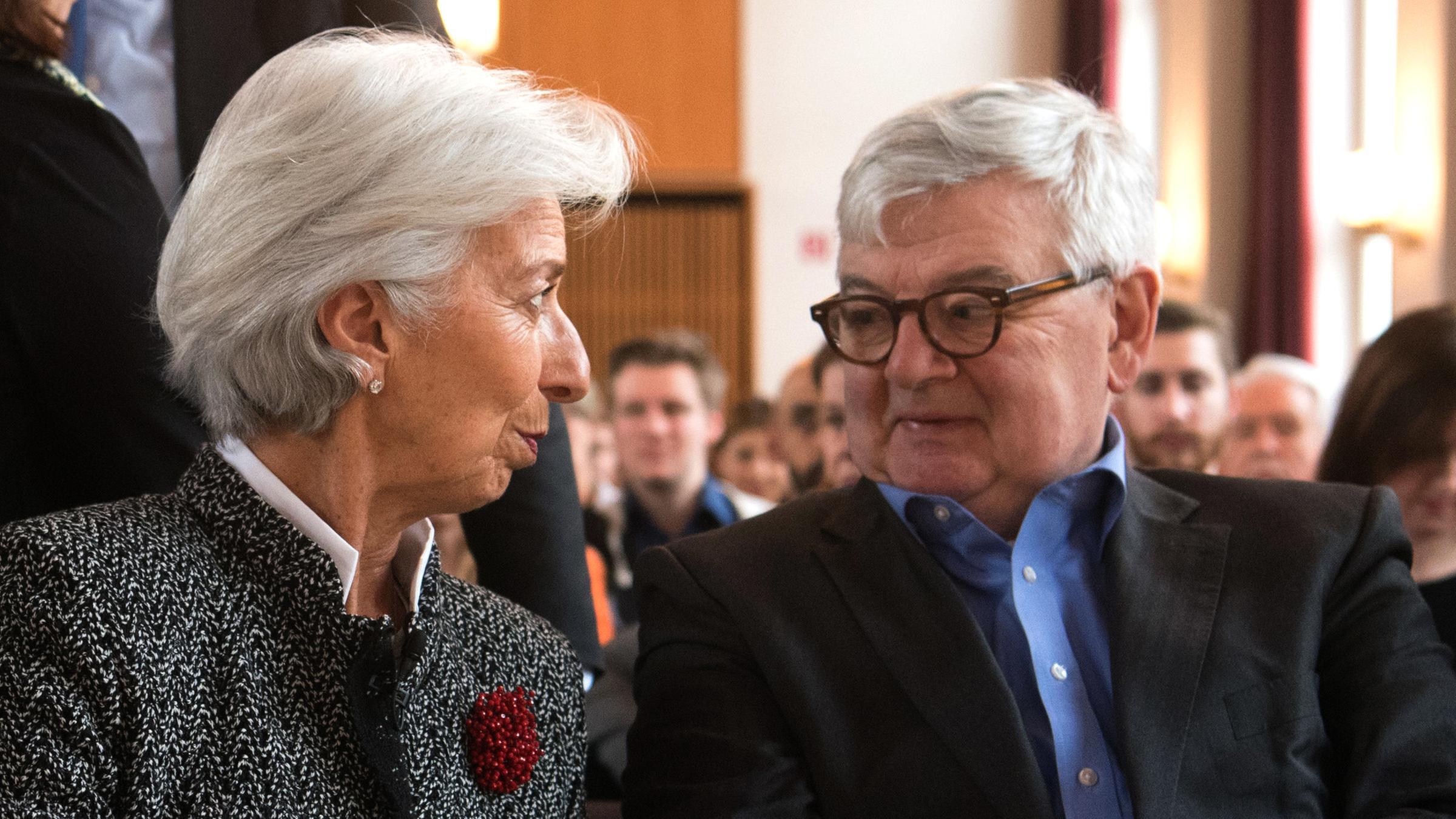 Christine Lagarde und Joschka Fischer