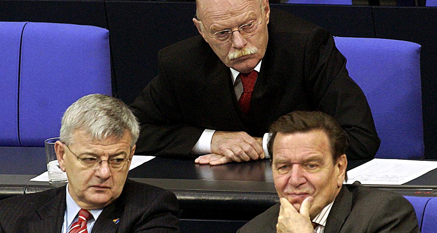 Joschka Fischer, Peter Struck, Gerhard Schröder