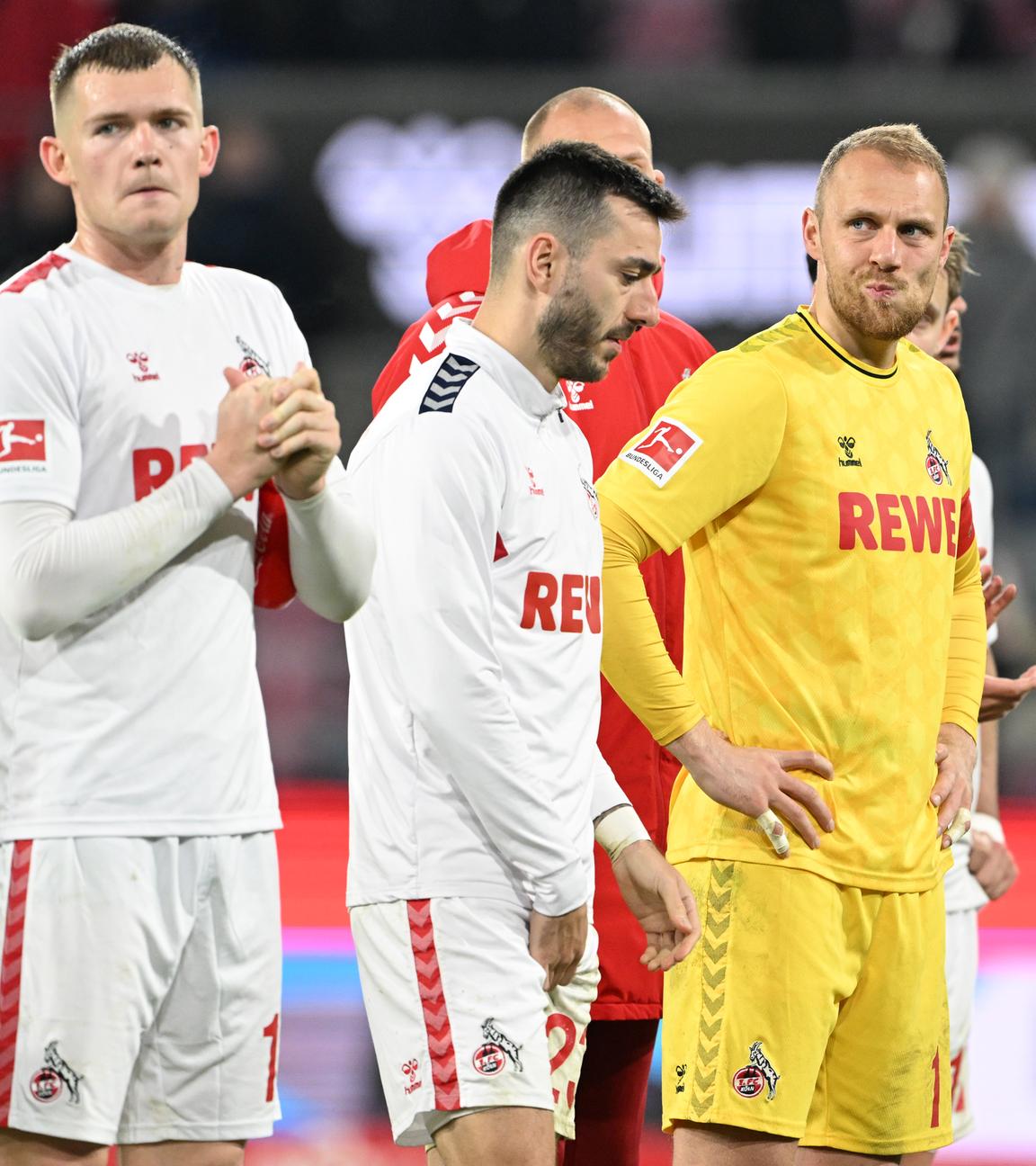 Enttäuschte Spieler des 1. FC Köln