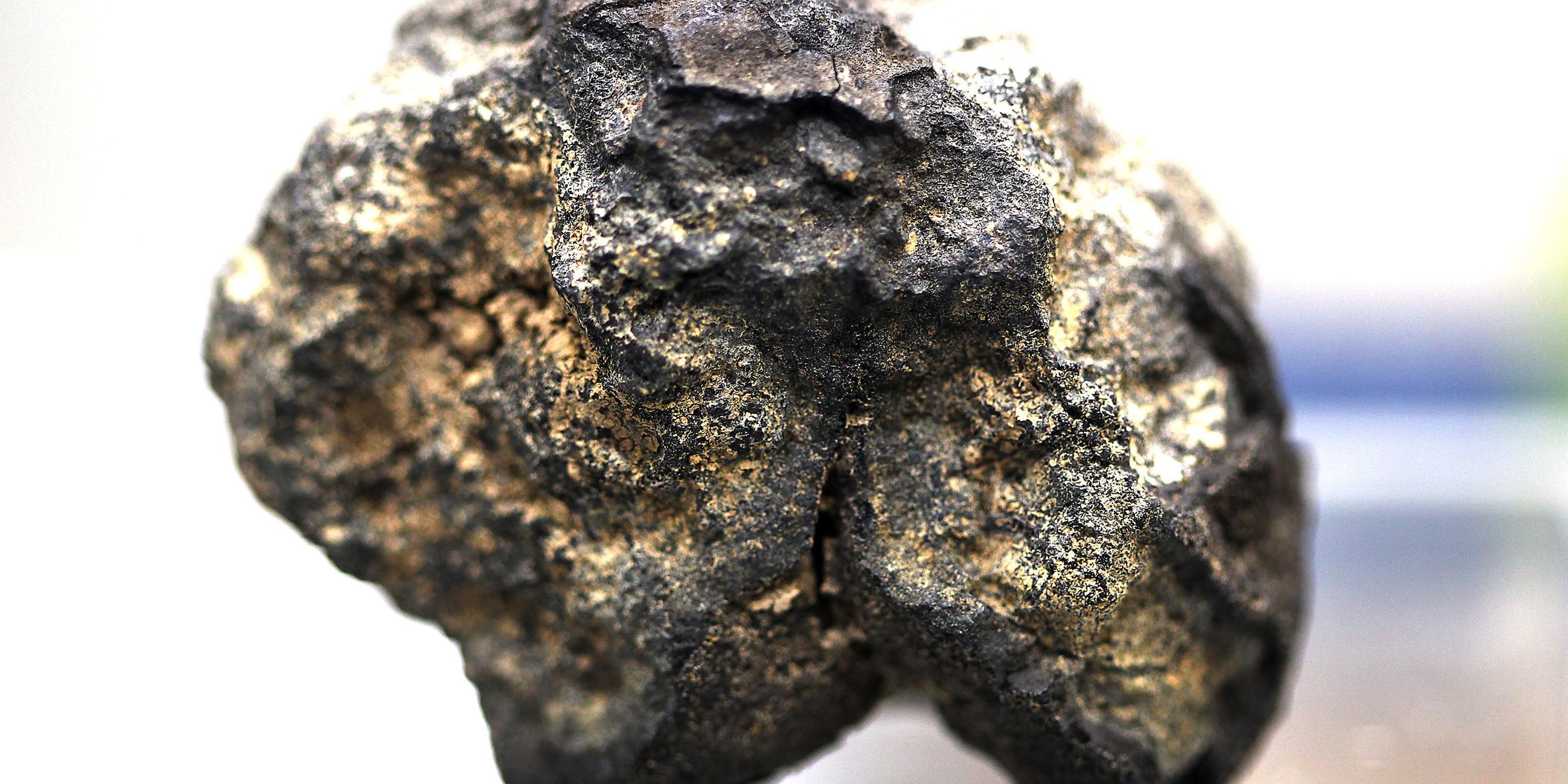 26.01.2011: Eine in Peru gefundene Mangan-Knolle.