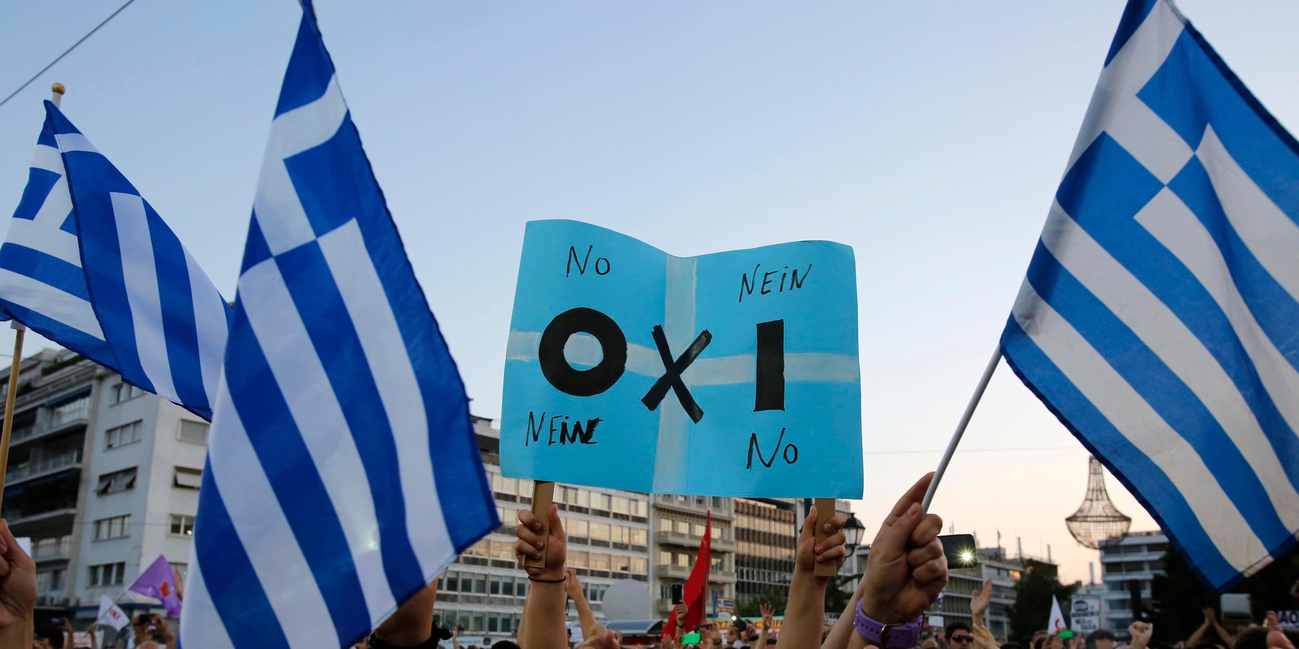griechische demonstranten in athen 2015