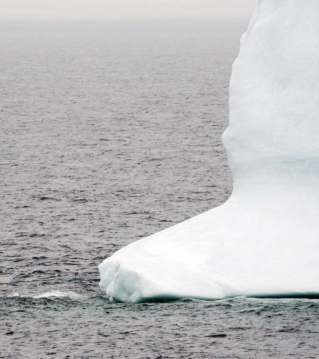 "17.000 Kilometer KANADA (1)": Boot fährt neben einem Eisberg.