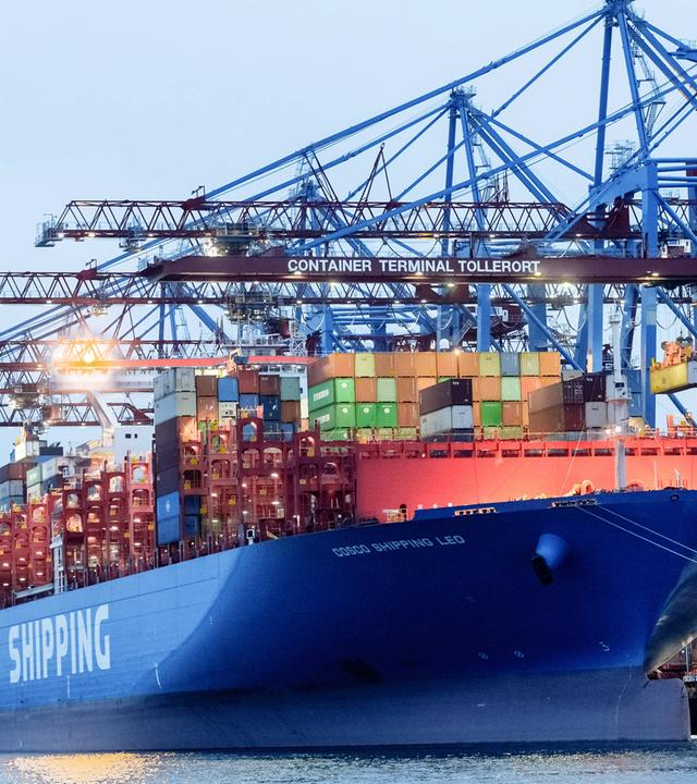 Containerschiff im Hamburger Hafen