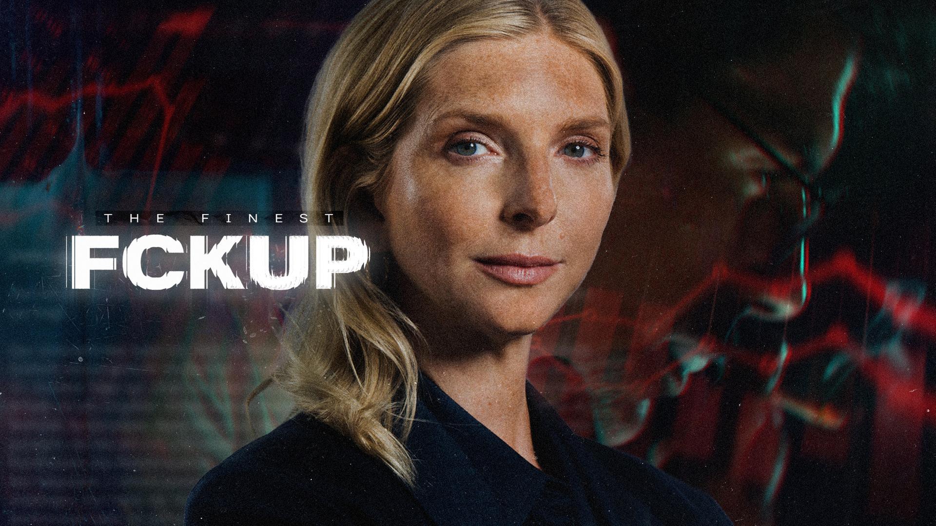 "The Finest Fckup: Wie man aus Scheitern lernt": Montage: Vor der Porträtaufnahme von Unternehmerin Lea Sophie Cramer liegt in weißer Schrift der Sendungstitel.