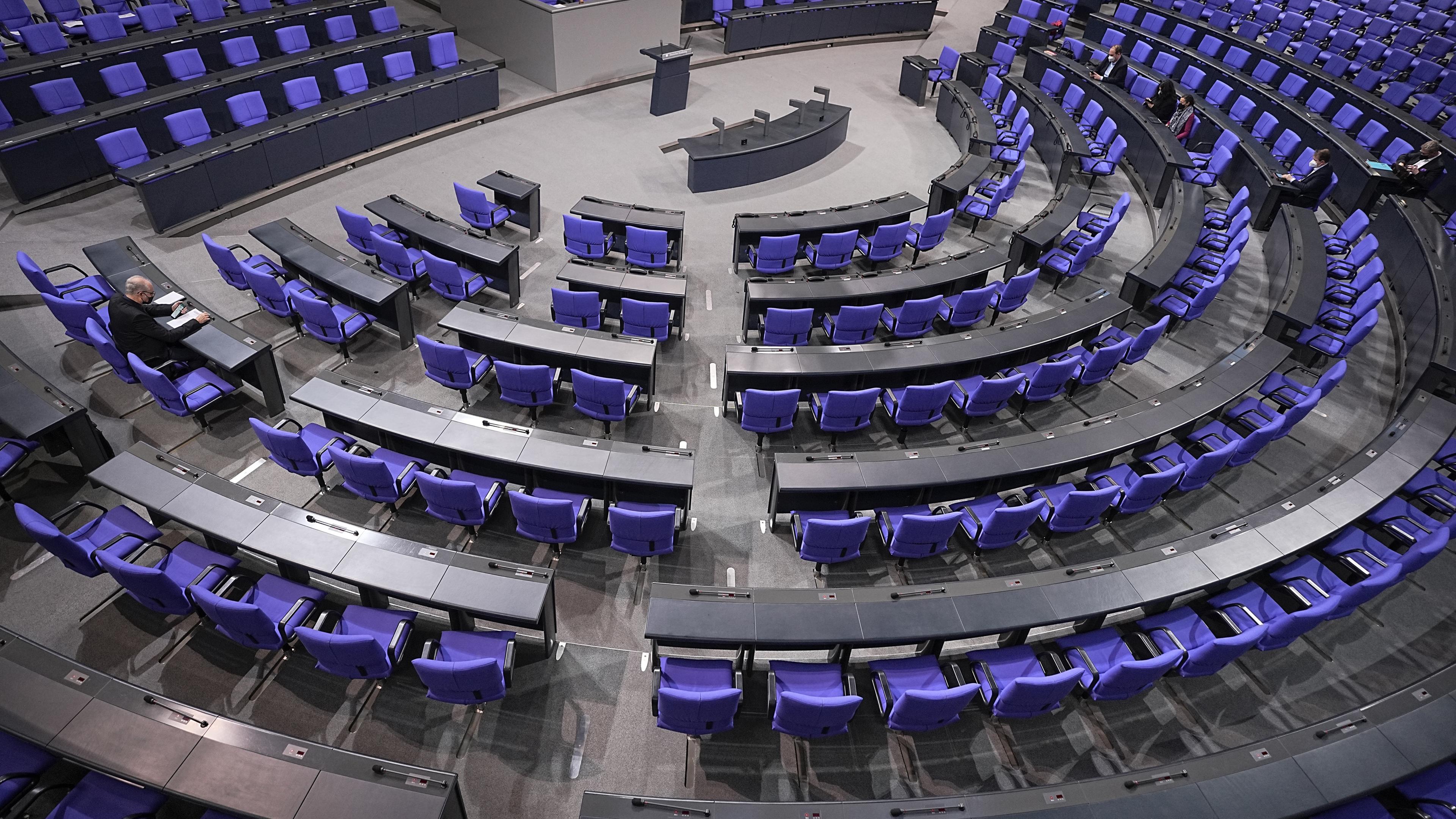 Sitzverteilung im Bundestag, Berlin, 16.12.21