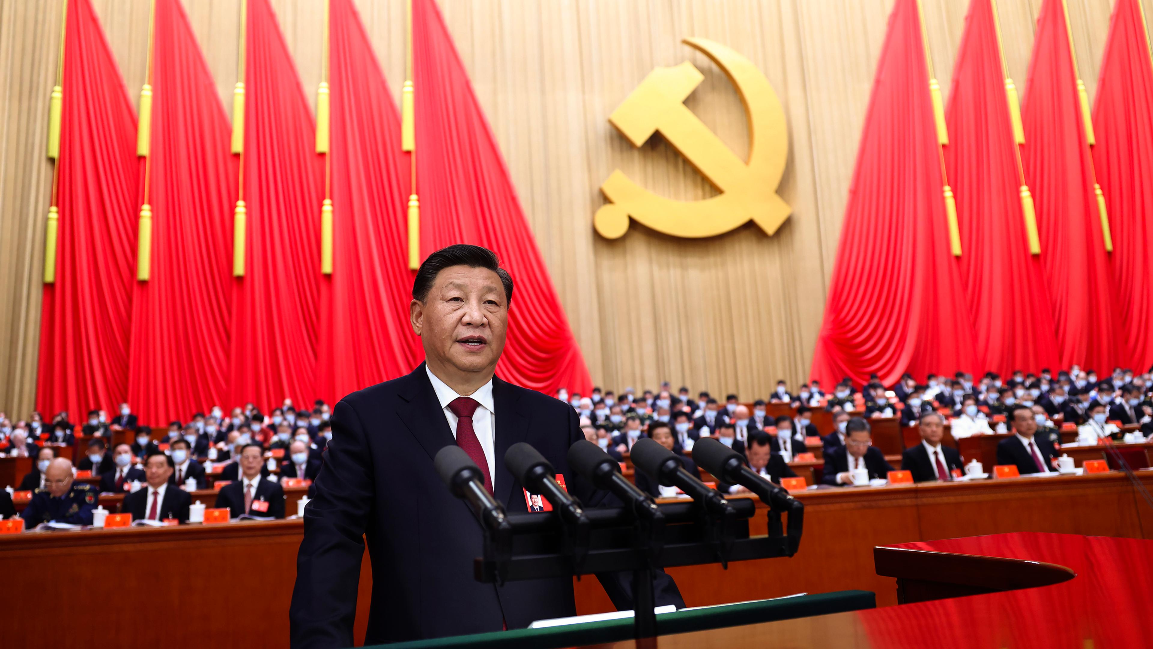 Der chinesische Präsident Xi Jinping eröffnet den 20. Nationalen Kongress der Kommunistischen Partei