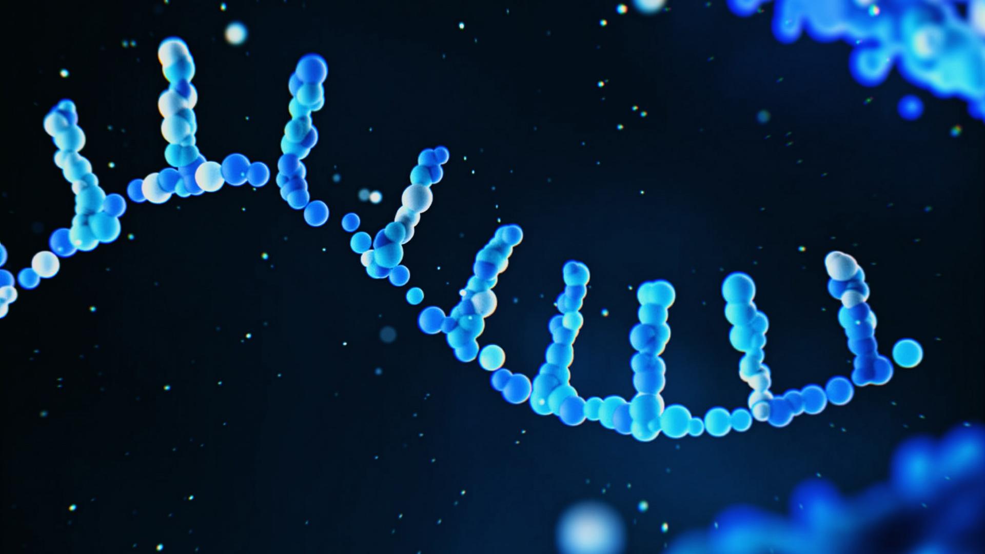 Grafische Abbildung der mRNA in blauen Farbtönen