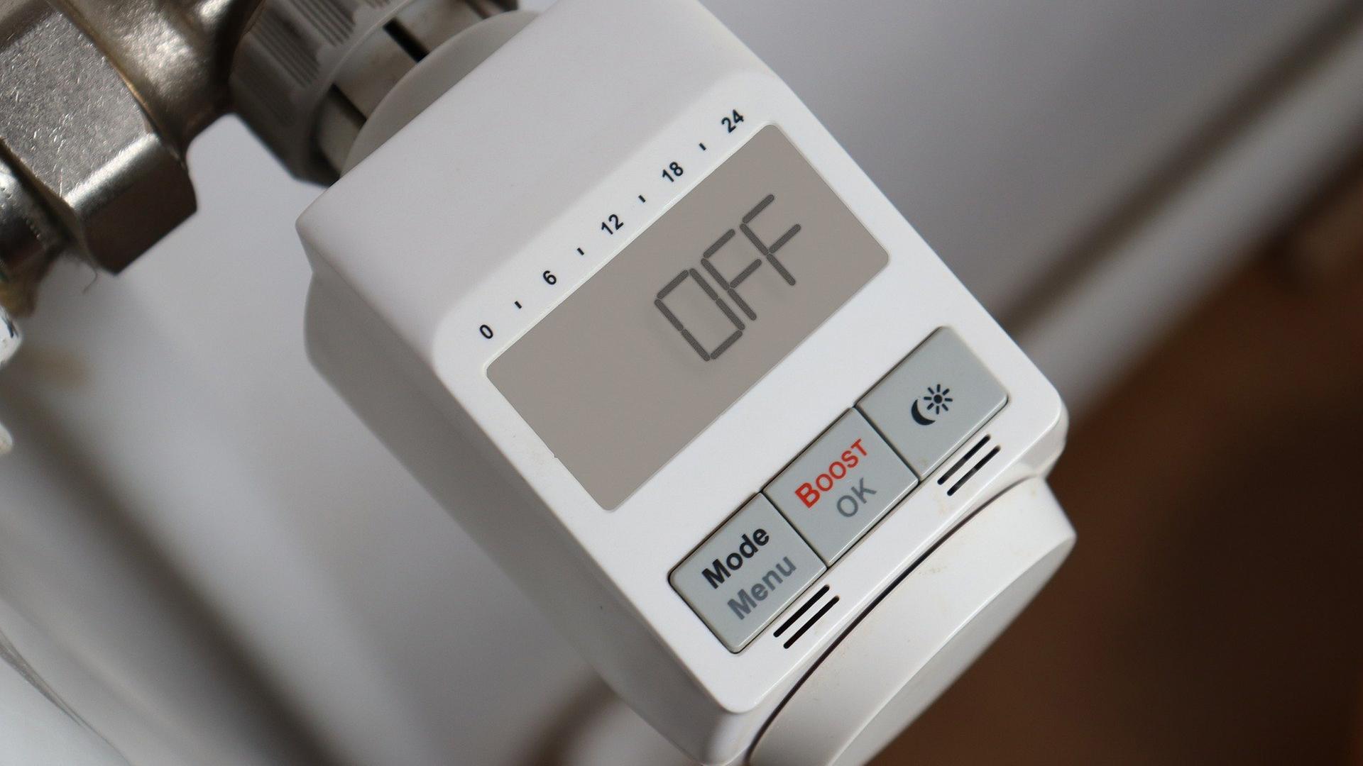 Termostat steht auf "Off"