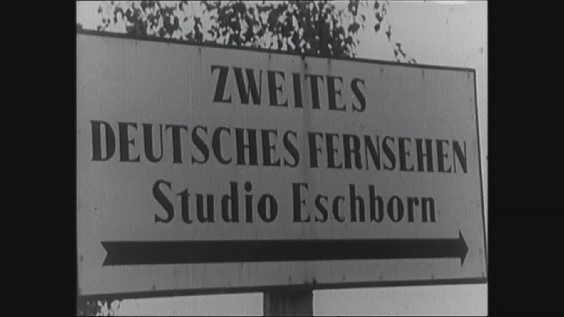 23.03.23: Auf dem Bild sieht man ein altes Wegweiser-Schild zum Zweiten Deutschen Fernsehen.