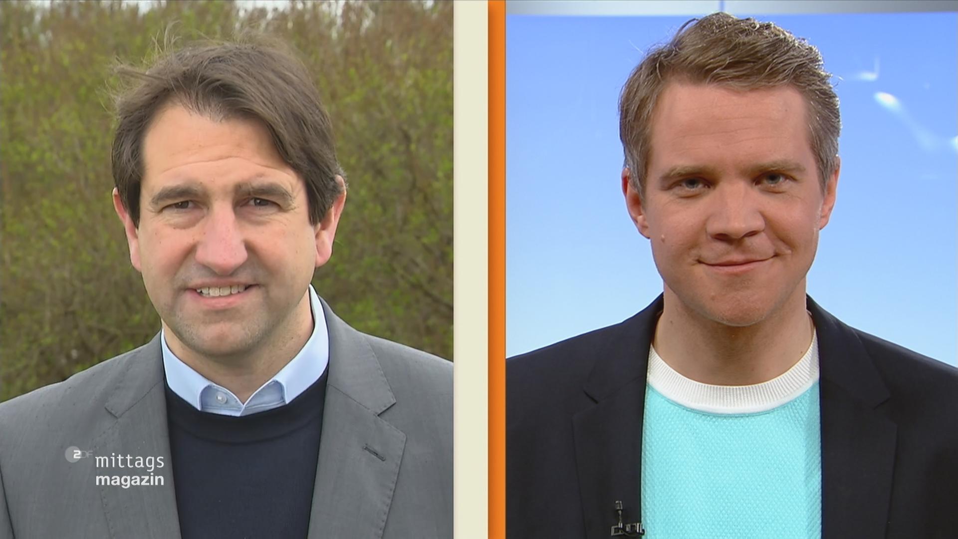 Andreas Jung, stellvertretender Vorsitzender der Unionsfraktion im Bundestag, im Gespräch mit ZDF-Mima-Moderator Daniel Pontzen