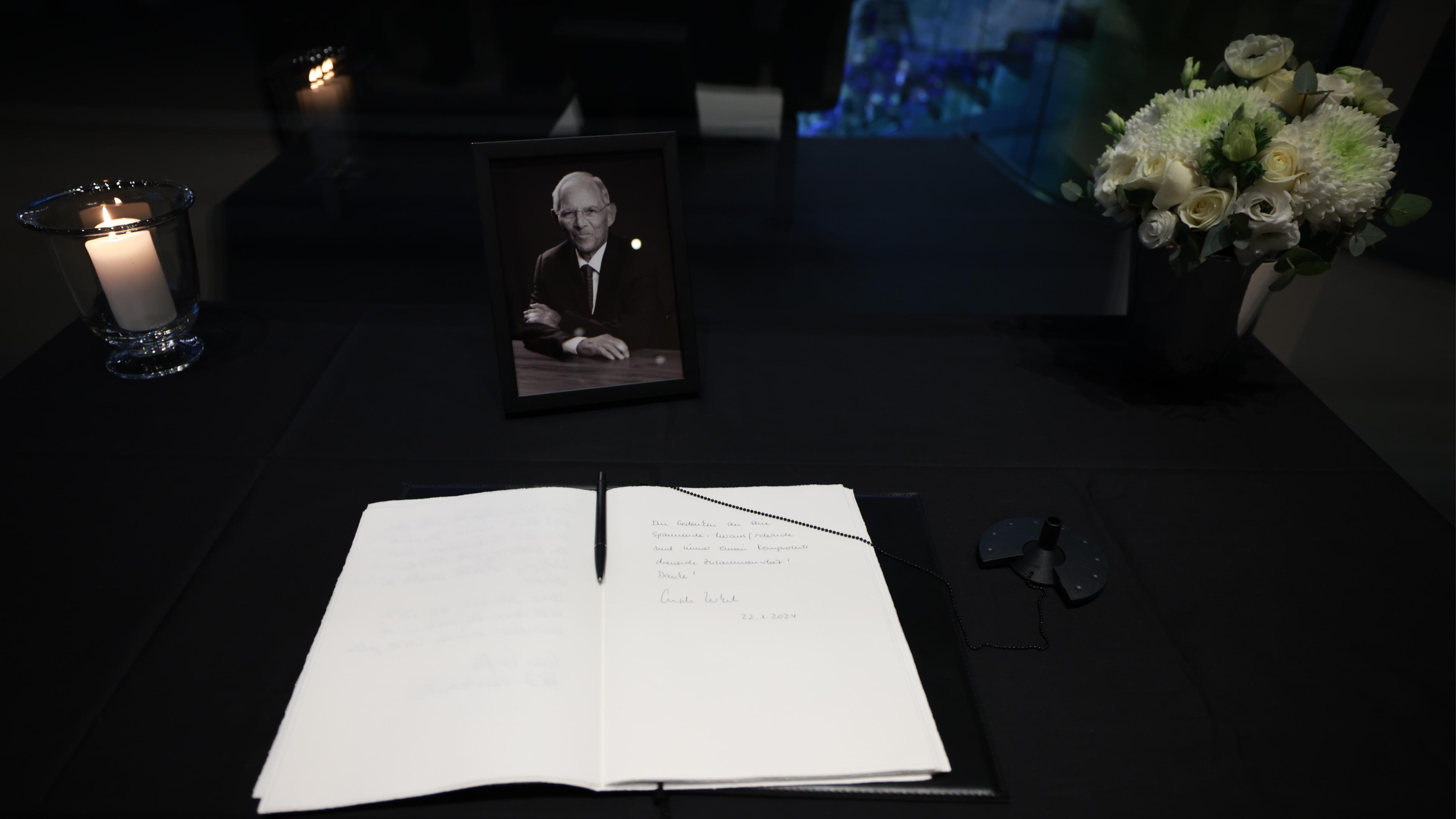 Act of mourning for former CDU politician Wolfgang Schaeuble in the German Bundestag