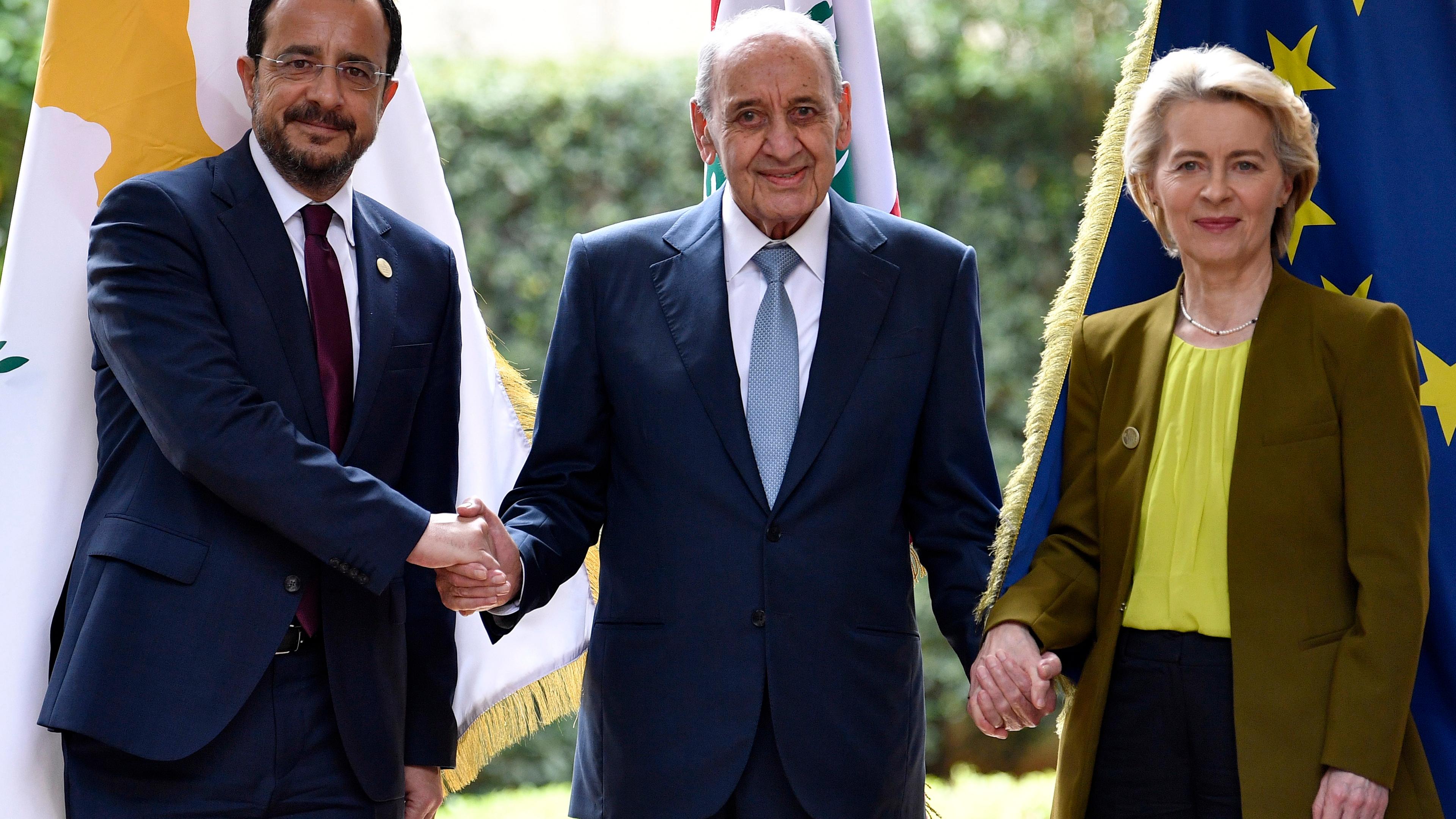 Cypriot President Nikos Christodoulides and EU President Ursula von der Leyen visit Beirut
