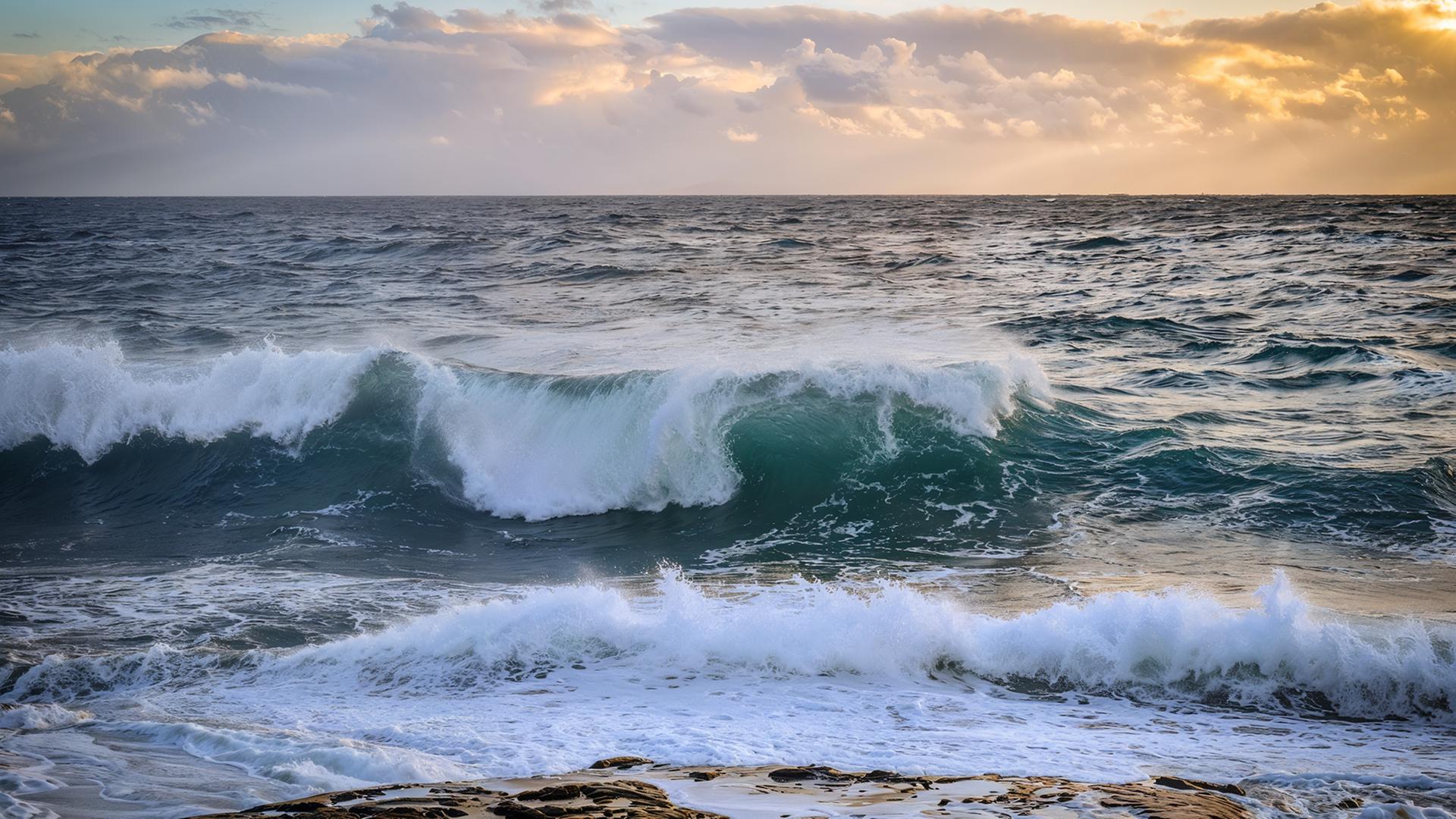 Meer mit hohen Wellen