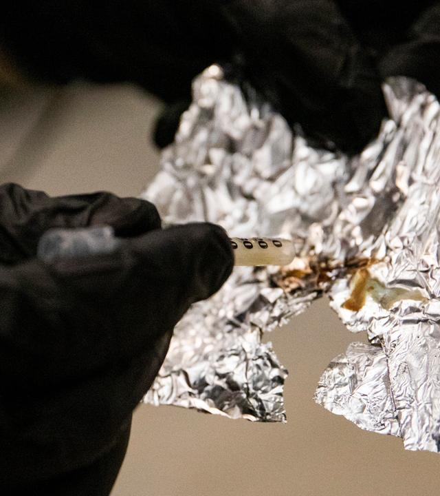 Alufolie mit Drogen