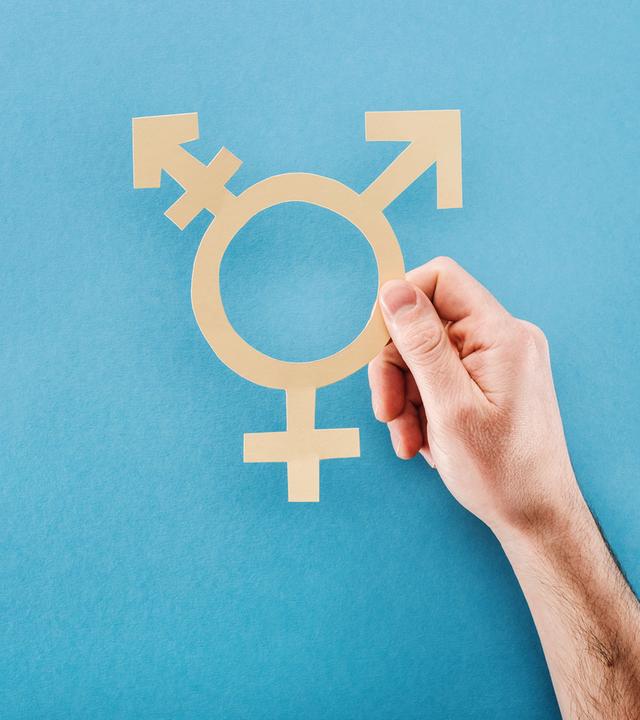 Symbol für Transgender auf Hand