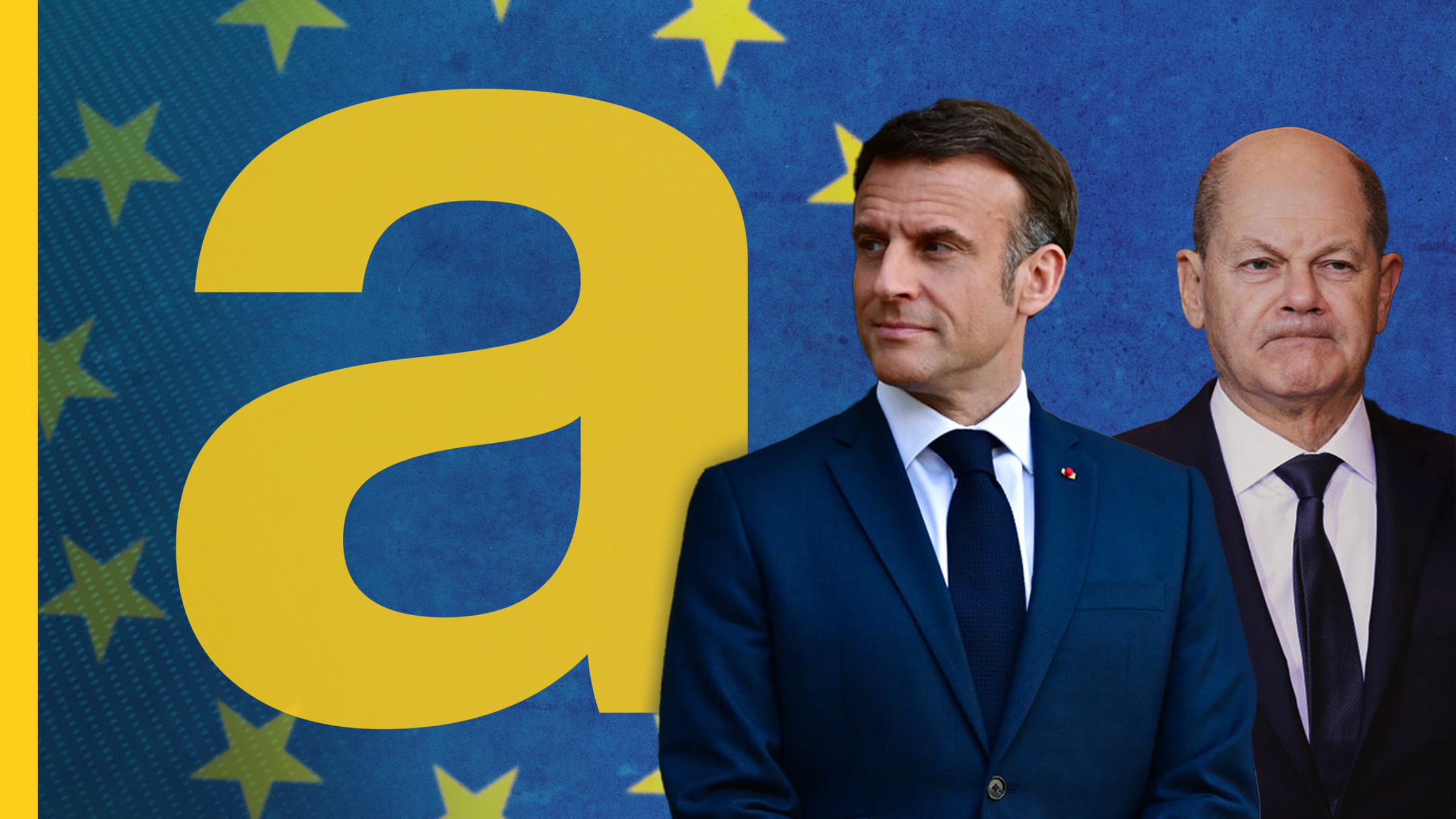 Auf dem Bild sind der deutsche Bundeskanzler Scholz und der französische Präsident Macron zu sehen.