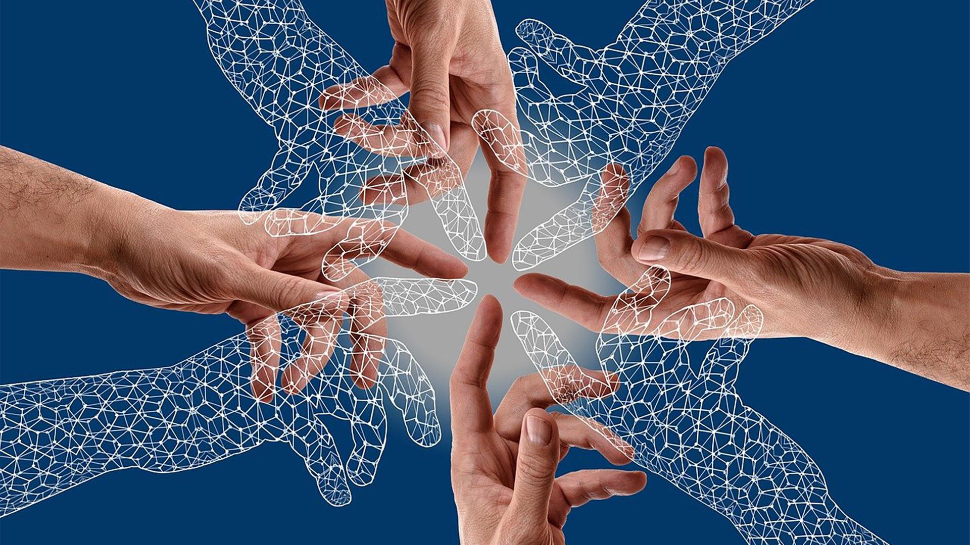 Hände zu einem Kreis geformt