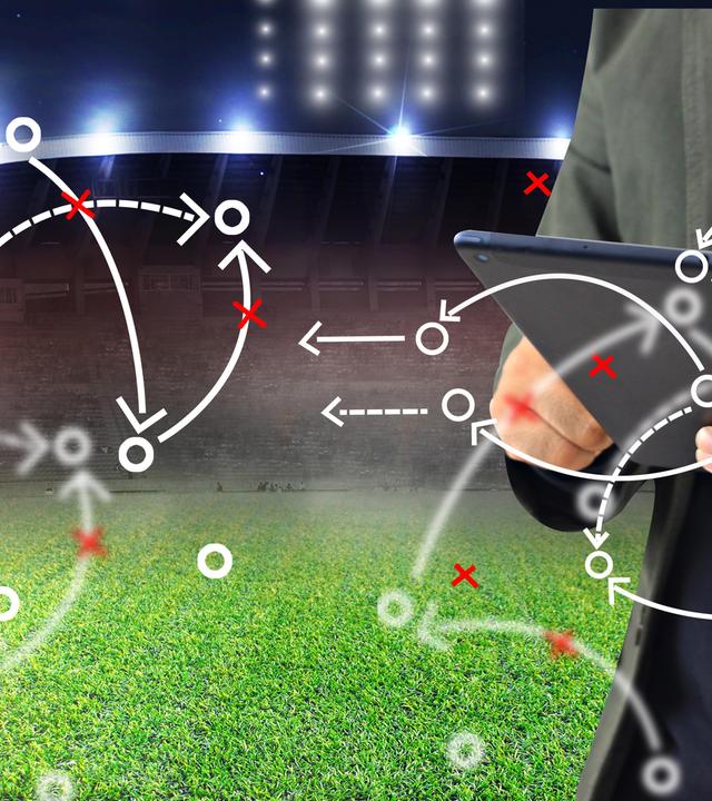 Berechnung eines Fußballspiels am Spielfeldrand