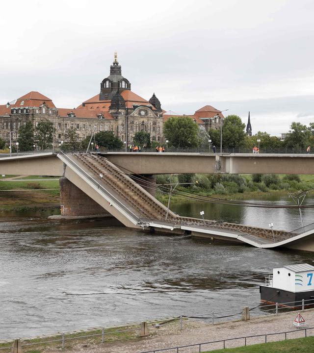 Eingestürzte Carolabrücke in Dresden