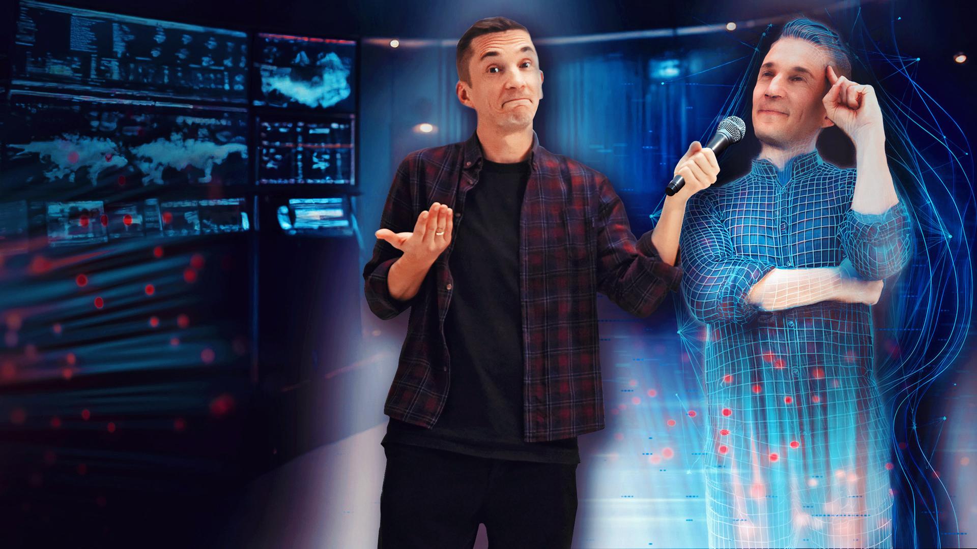 Eric Mayer steht neben seinem Avatar. WIrd dieser ihn bald als Moderator ersetzen?