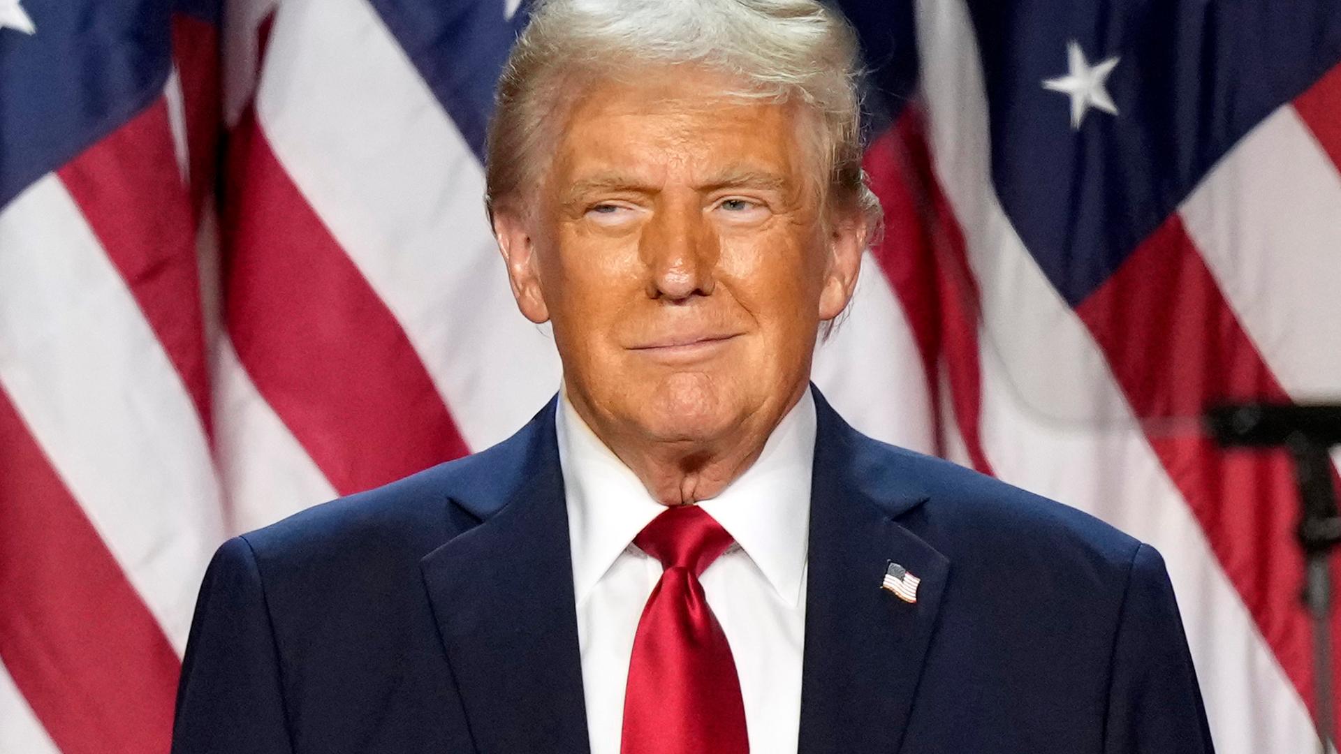 US Wahlkampf - Donald Trump auf einem Bildschirm