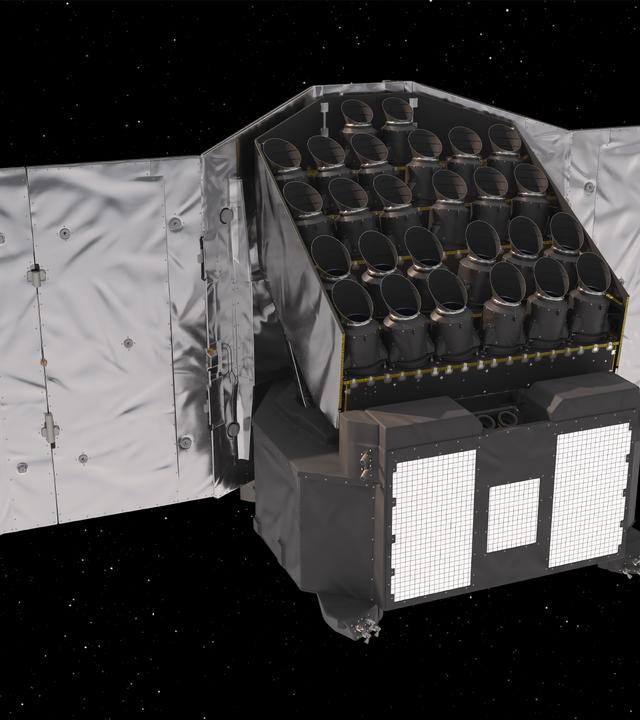 Der ESA‑Satellit PLATO ist ausgestattet mit 26 Kameras und geht ab 2026 auf die  Suche nach erdähnlichen Exoplaneten