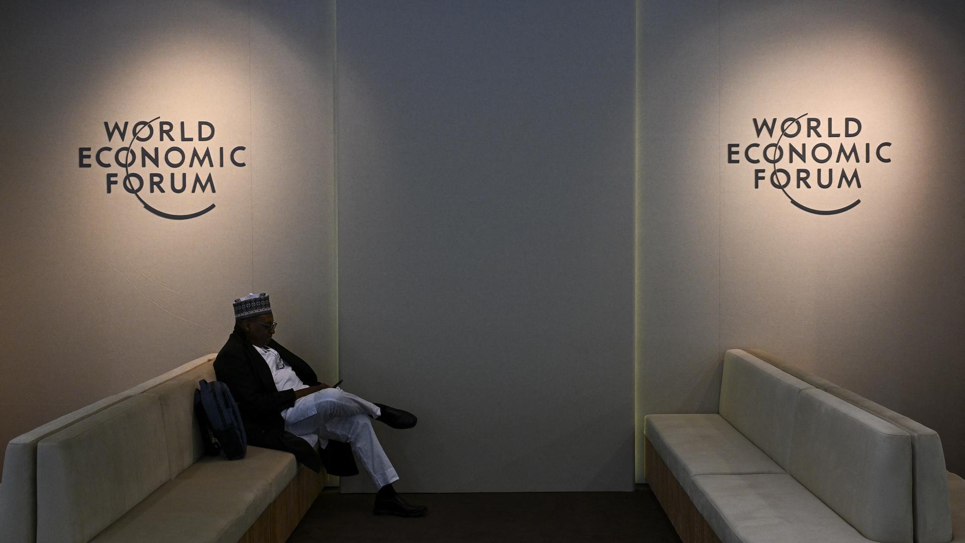 A general view of the World Economic Forum (WEF) Annual Meeting as it convenes under the theme of Collaboration for the Intelligent Age in Davos, Switzerland on January 20, 2025. The summit is expected to attract 3,000 participants, including business people, politicians, academics and representatives of non-governmental organizations from more than 130 countries.