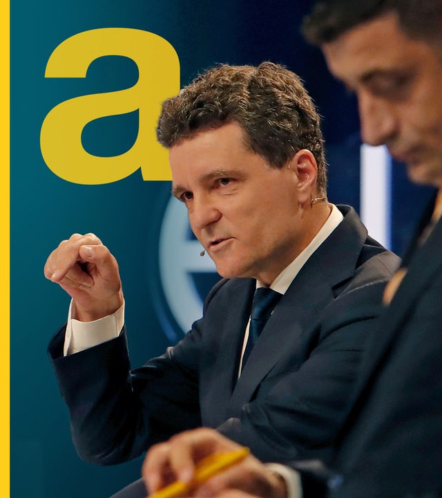 Rumäniens Präsidentschaftskandidaten George Simion und Nicusor Dan