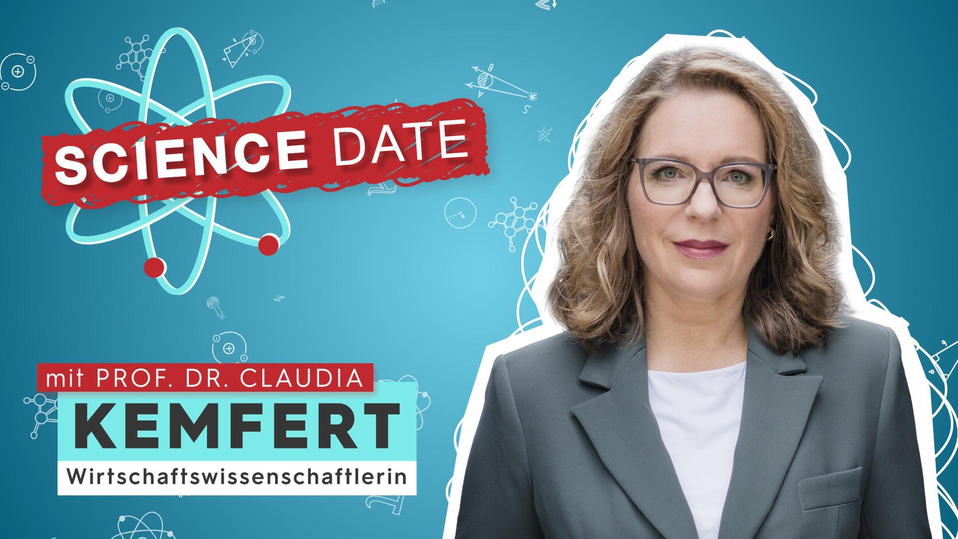 Claudia Kemfert spricht im Science Date  über Klimaschutz, Energiewende, Verkehr, Gebäude und Maßnahmen für eine nachhaltige, gesellschaftlich gerechte Zukunft.