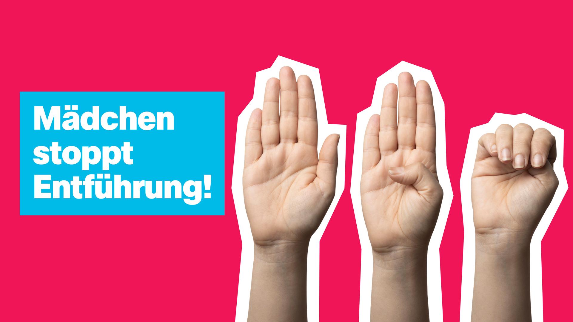 Handzeichen; Mädchen stoppt Entführung!