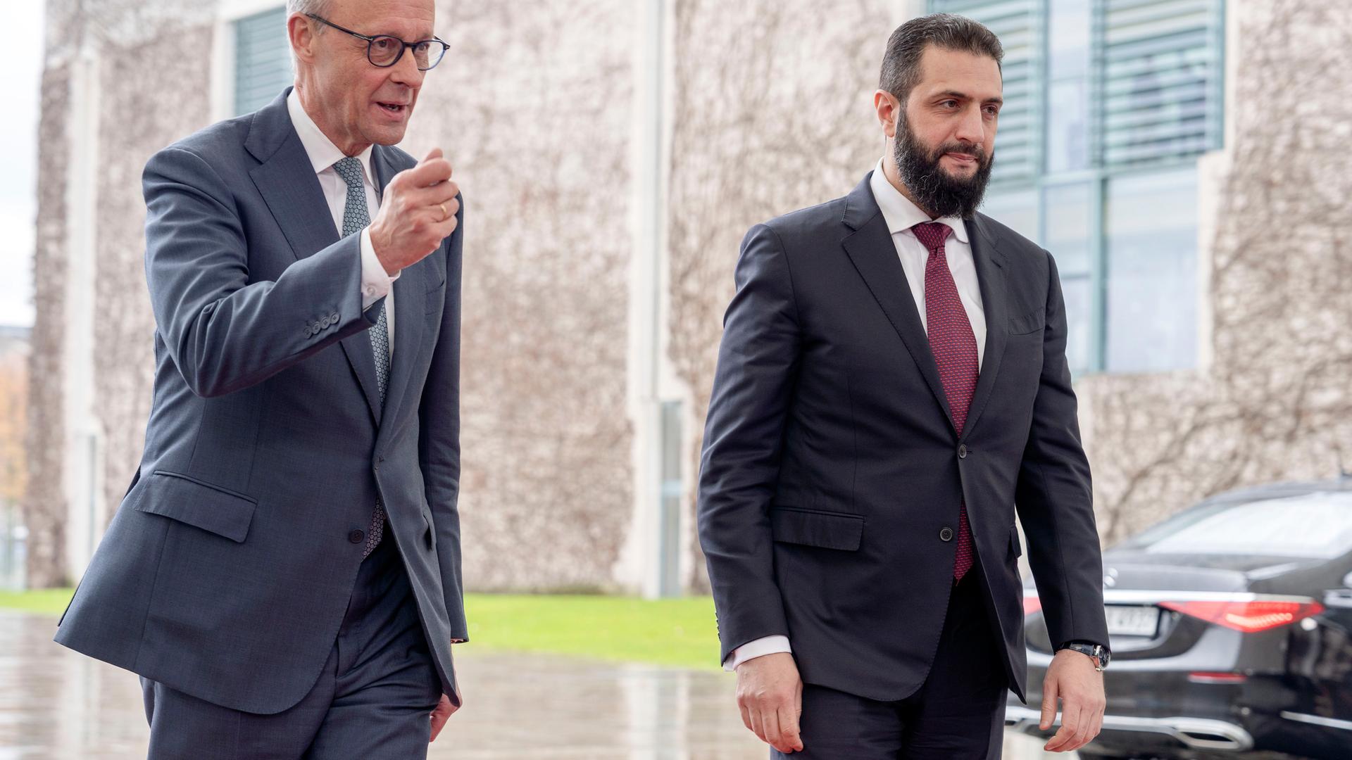 Syriens Präsident al-Sharaa und Bundeskanzler Friedrich Merz.