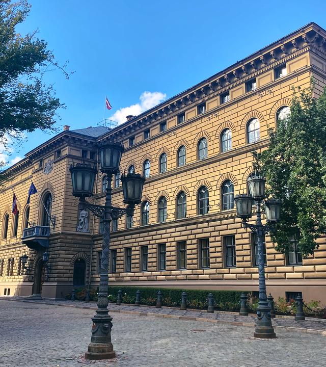 30.09.2026, Lettland, Riga: Blick auf das Hauptgebäude des lettischen Parlaments.