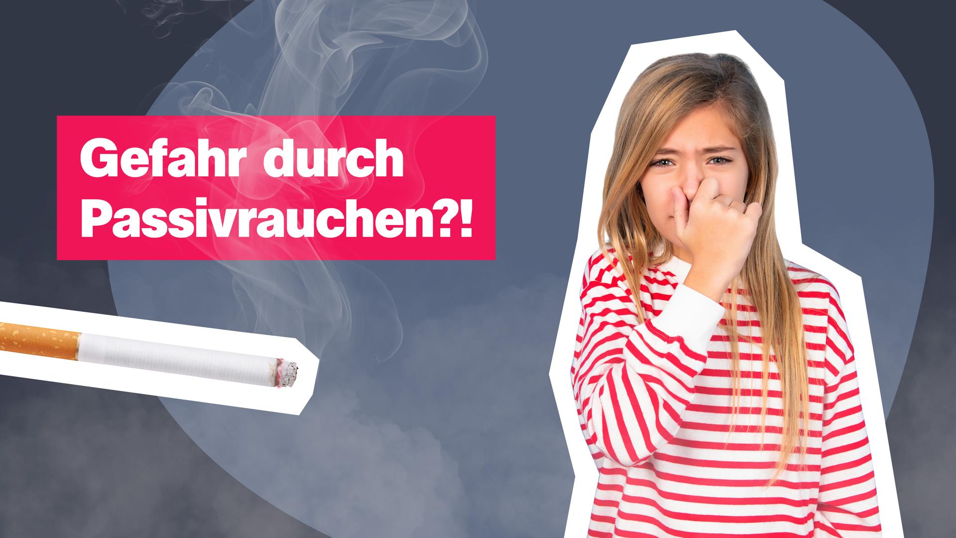 Rauch; Kind hält sich die Nase zu; Gefahr durch Passivrauchen?!; Zigarette