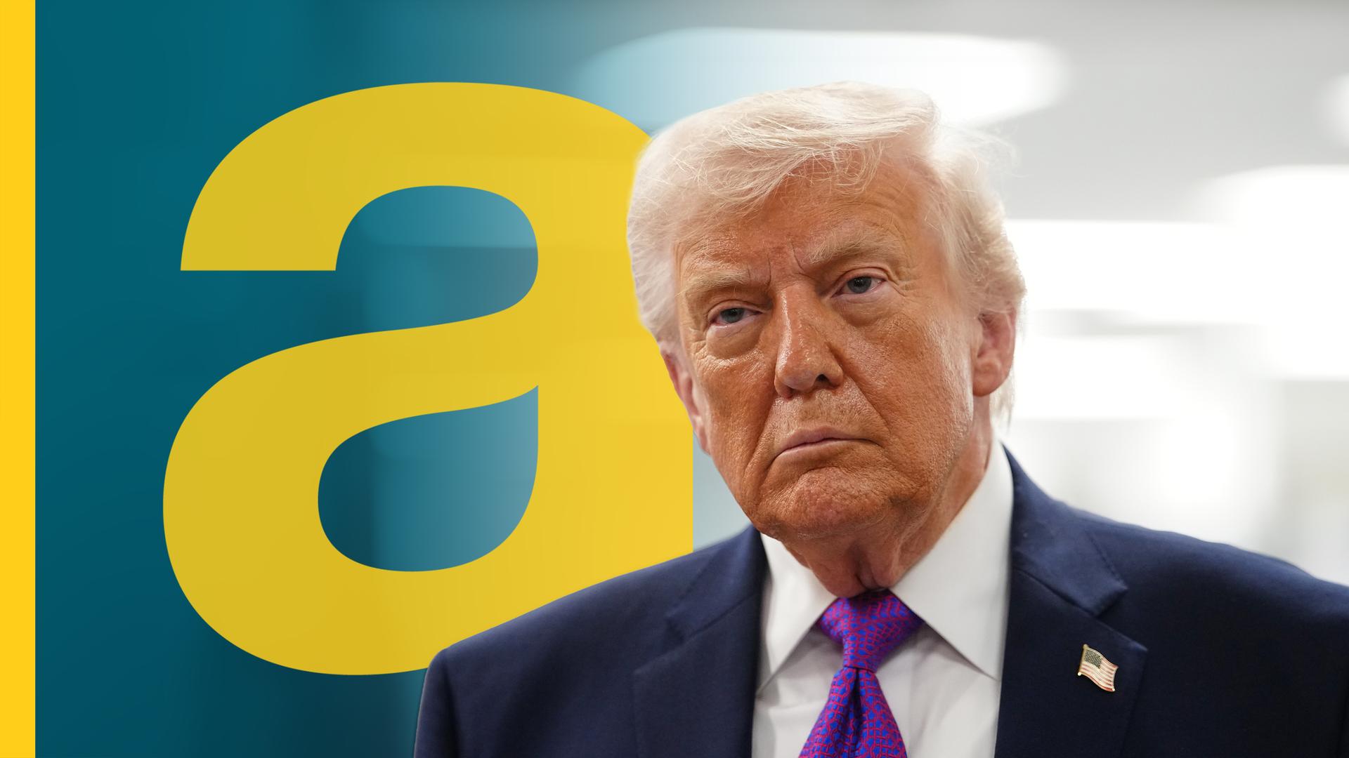Donald Trumps Gesicht und das gelbe auslandsjournal-a.