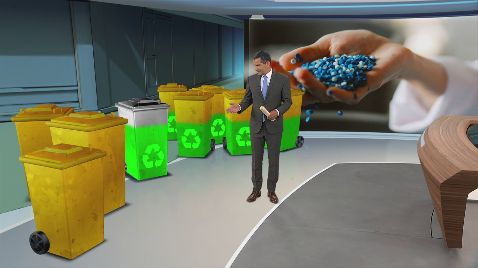 Video starten, das die deutsche Menge des eingesammelten Plastikmülls erklärt.