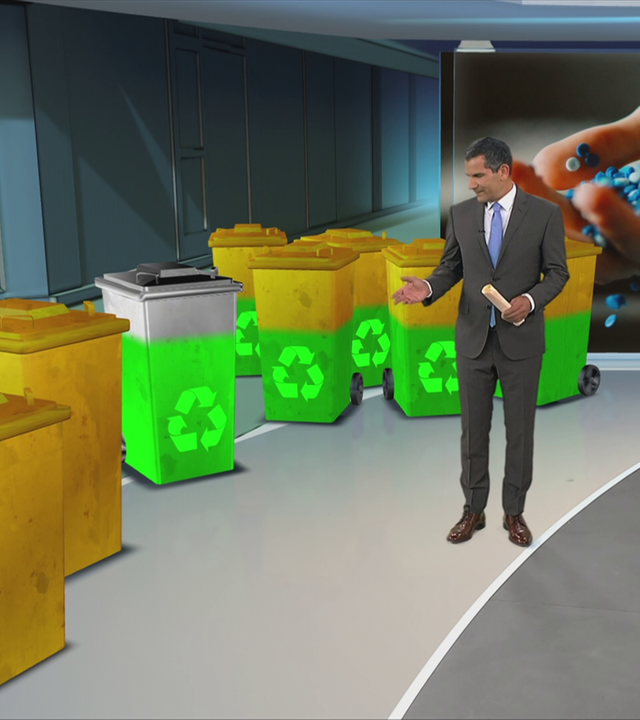 Video starten, das die deutsche Menge des eingesammelten Plastikmülls erklärt.