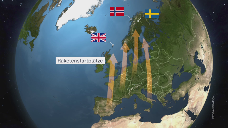 Grafikvideo, warum in Nordeuropa Startplätze in den Weltraum geschaffen werden.