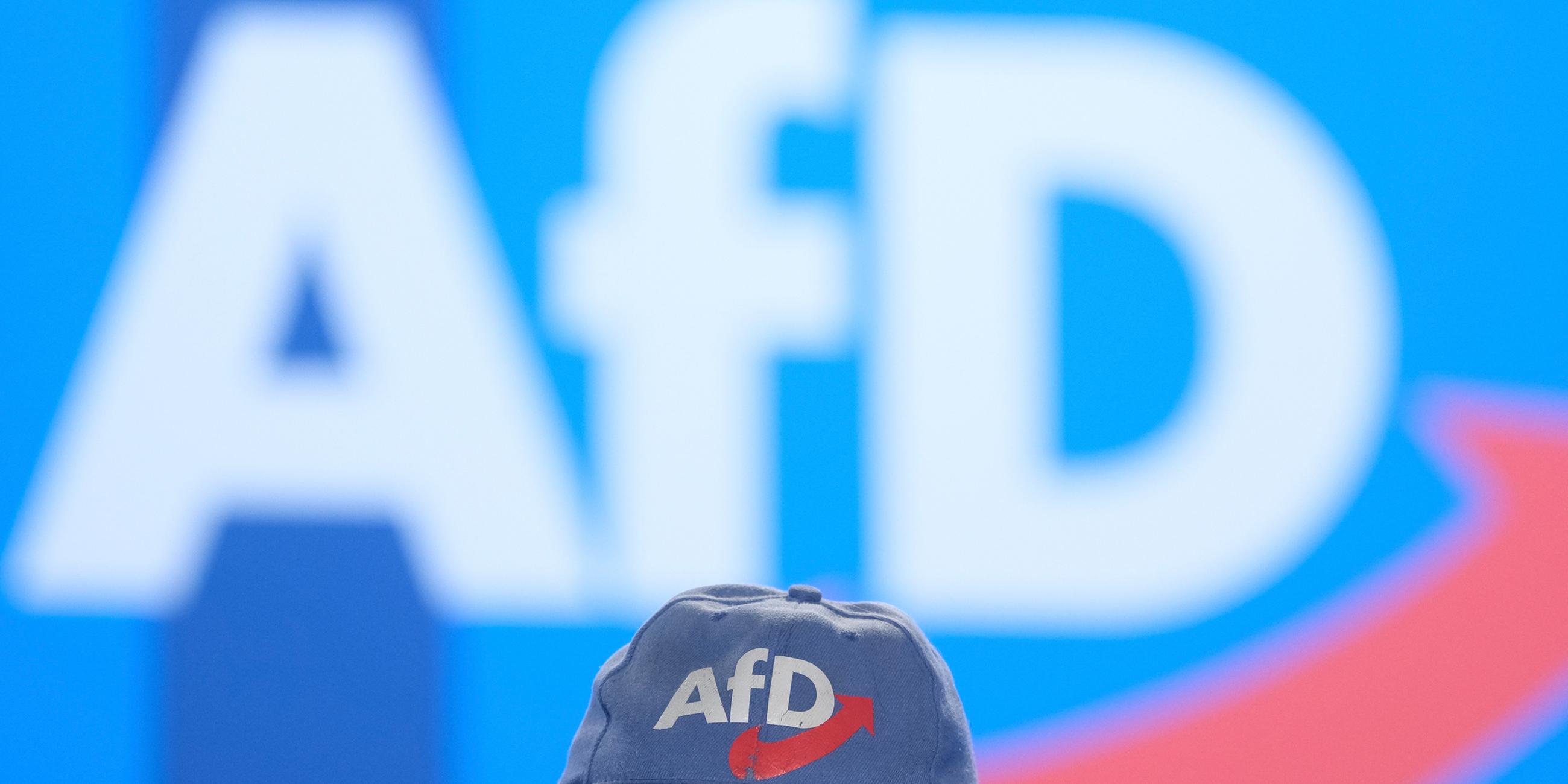 Archiv: Ein Delegierter der AfD- Europawahlversammlung spricht in einer Halle der Messe Magdeburg.