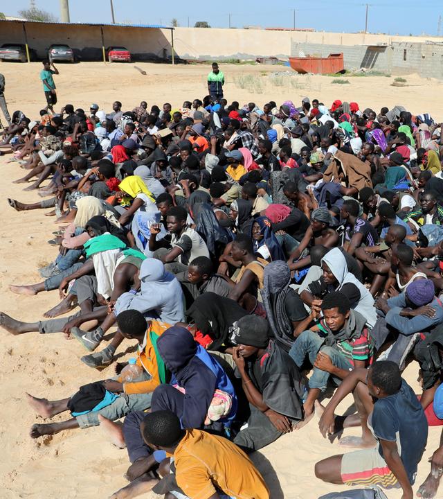 Geflüchtete im Auffanglager in Libyen