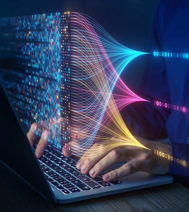 Datenströme über Laptoptastatur