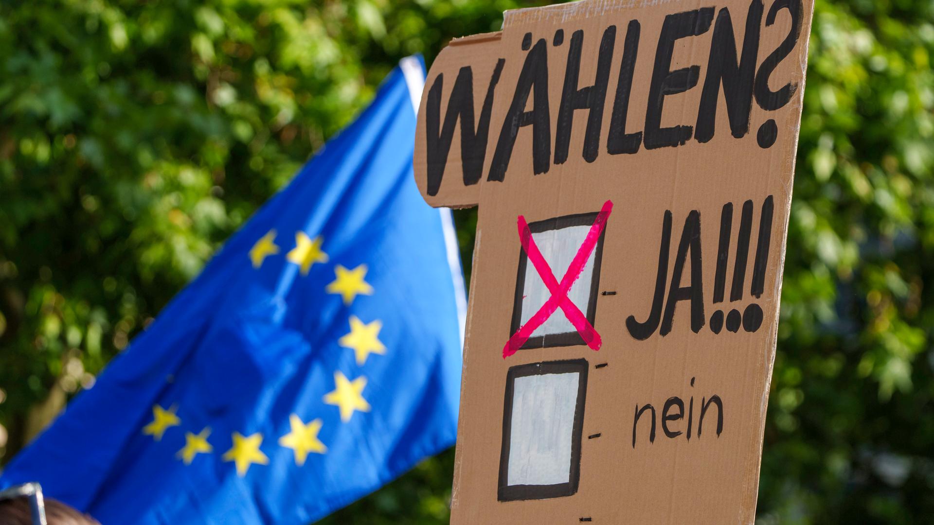 Plakat zum Wahlgang für die Europawahl