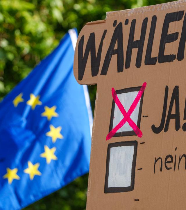 Plakat zum Wahlgang für die Europawahl