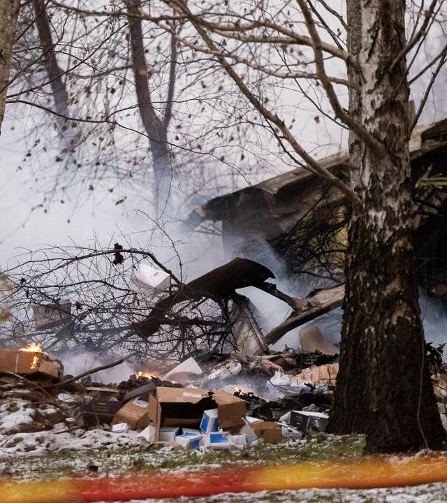 DHL cargo plane crash site near Vilnius international airport