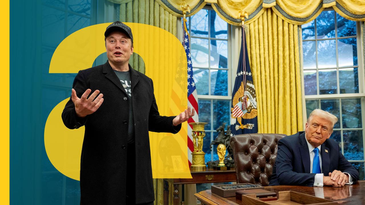 Donald Trump and Elon Musk in the Oval office in the White house