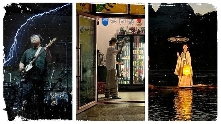 Drei junge Chines*innen beim Ausüben ihres Jobs.