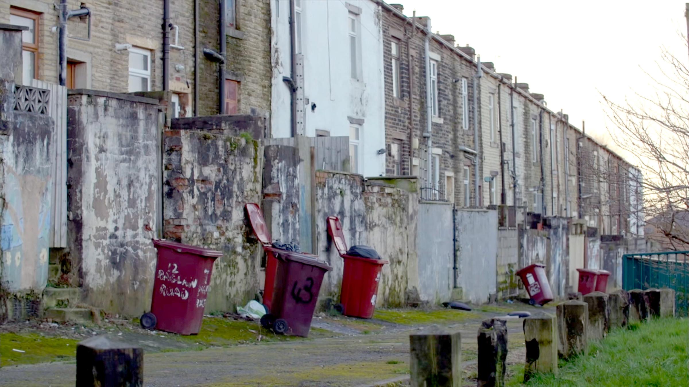 Hinterhöfe einer Arbeitersiedlung in Großbritannien