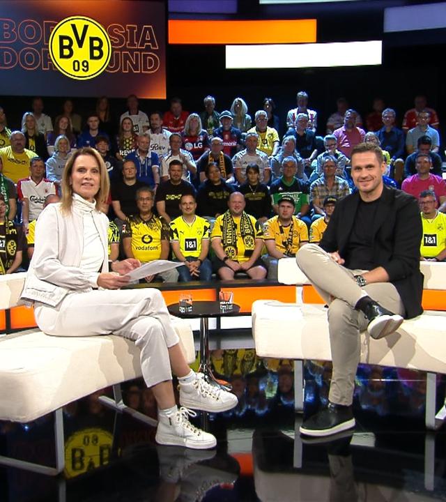 Sebastian Kehl mit Moderatorin Katrin Müller-Hohenstein im aktuellen Sportstudio.