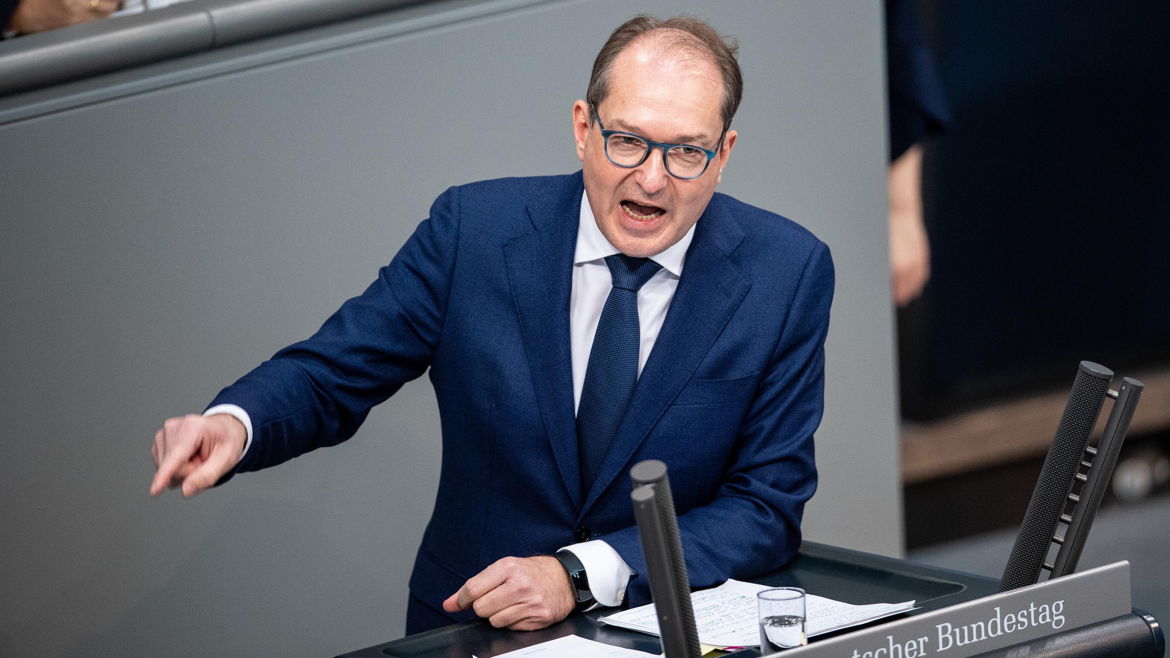 Alexander Dobrindt im Bundestag in Berlin, aufgenommen am 28.11.2023