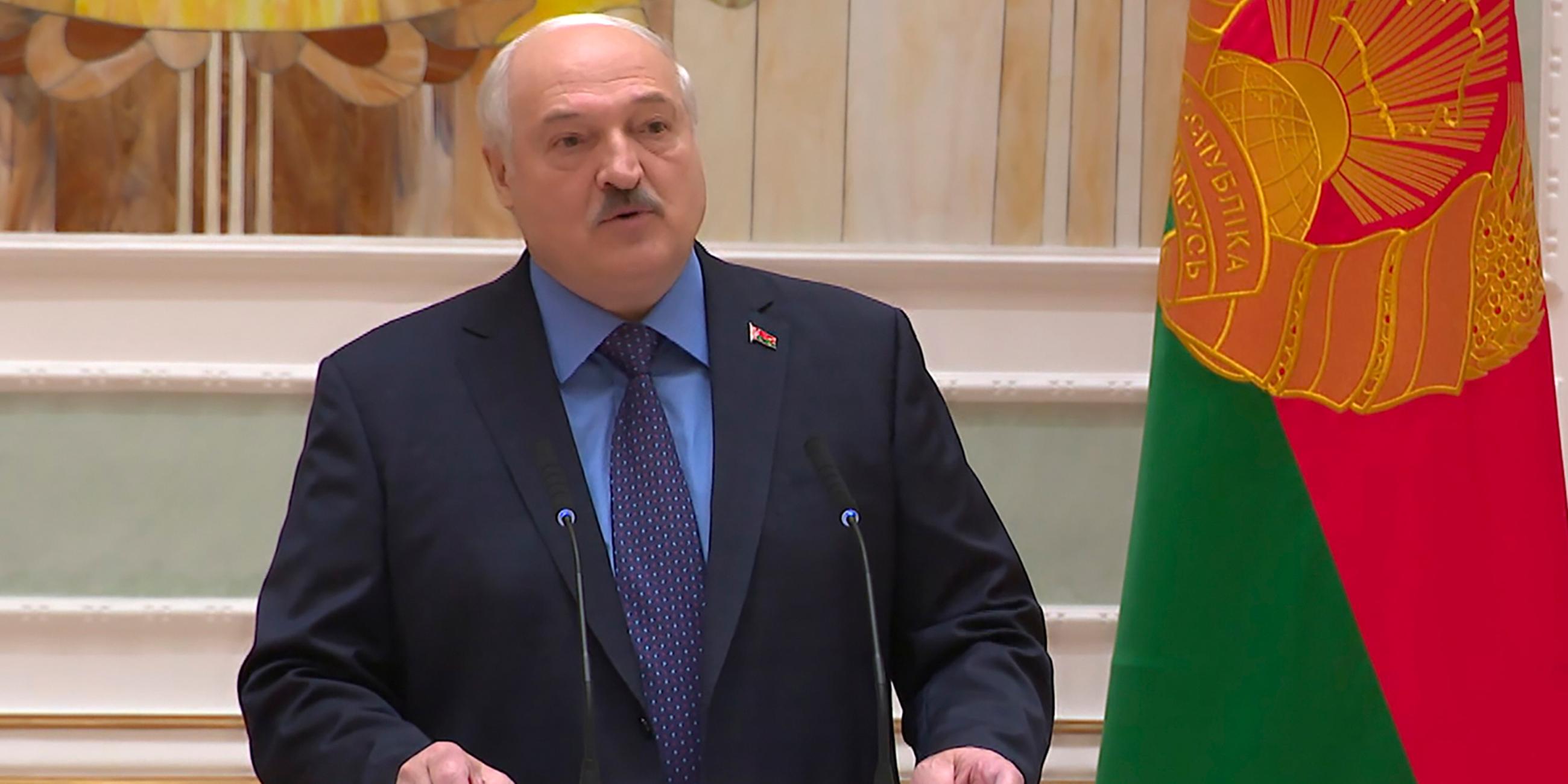 Alexander Lukaschenko bei einer Rede am 27.06.2023 in Minsk.