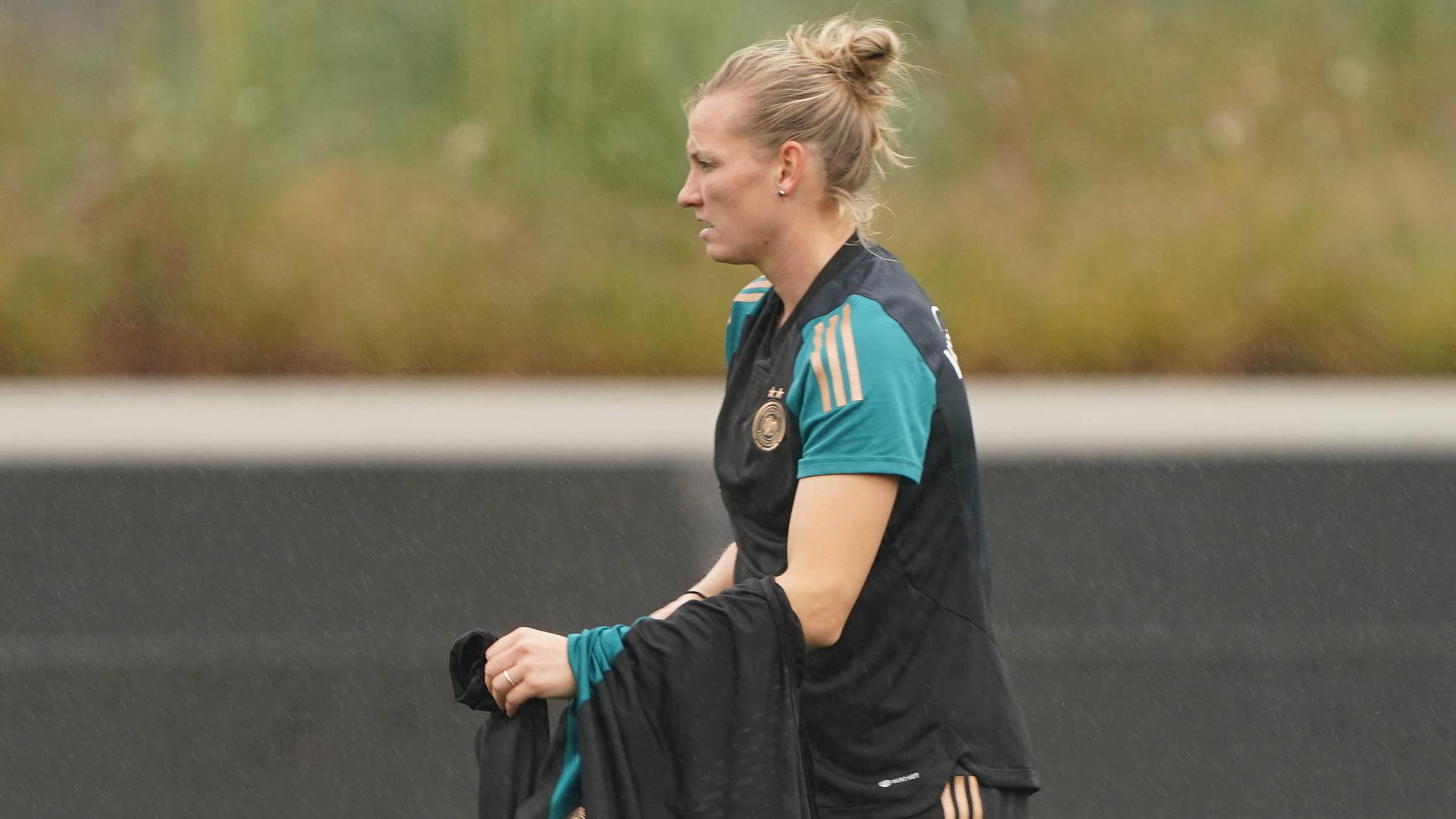 Alexandra Popp am 24.10.2023 auf dem DFB-Campus Frankfurt.